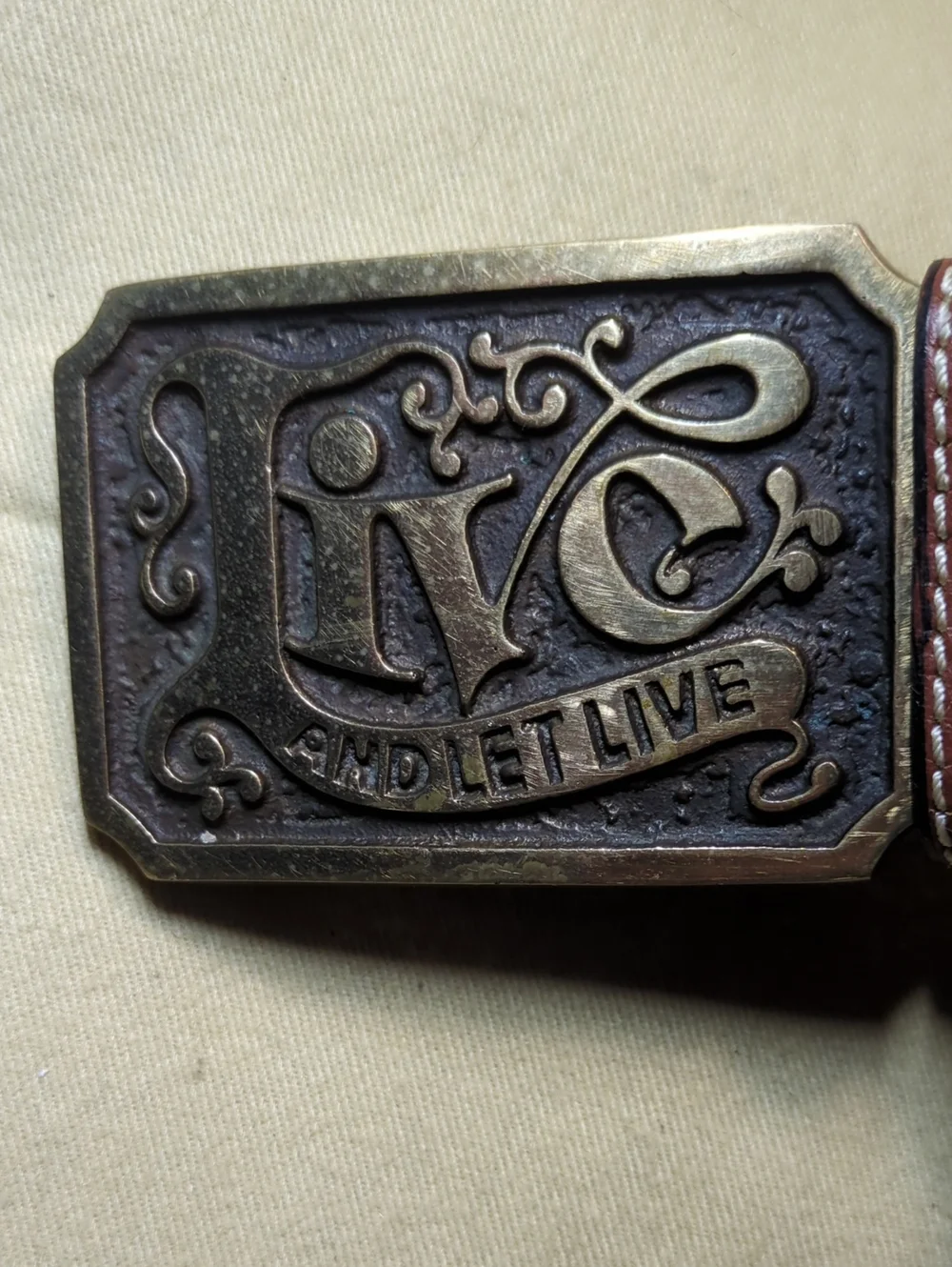 Vintage Levis Brass Belt Buckle live let